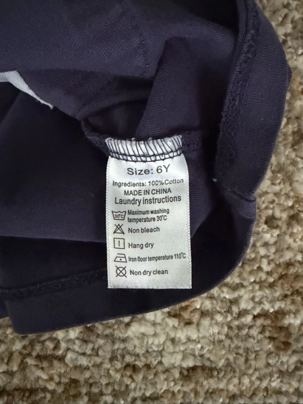 Kids Navy Blue Cotton dress Size 6Y